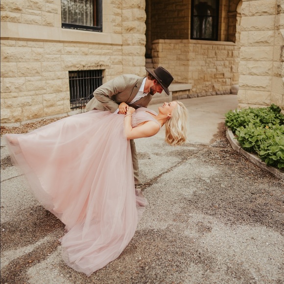 Open Back Tulle Long Evening Dresses Train - Picture 3 of 6